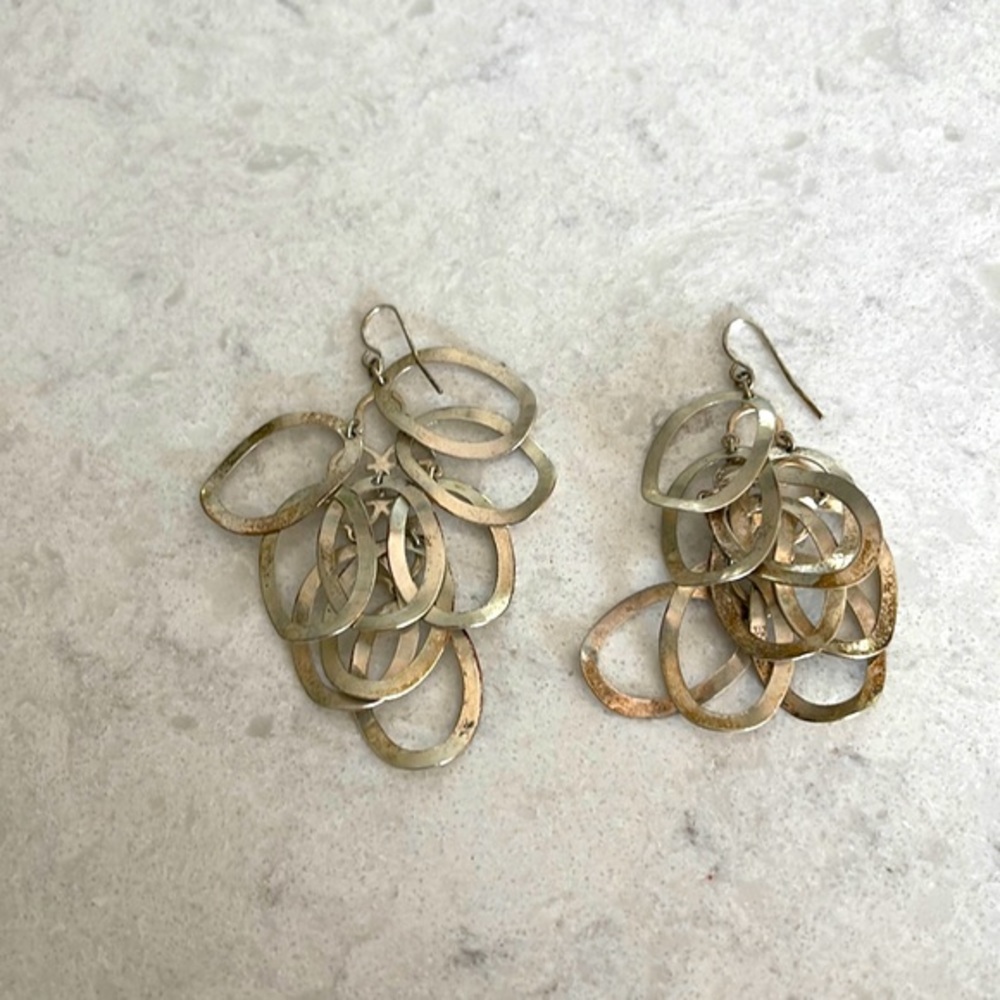 Silver plated dangle, earrings
